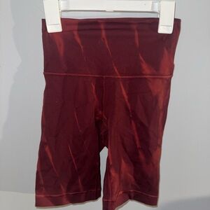 Women's Burgundy Tie-Dye Lululemon Shorts